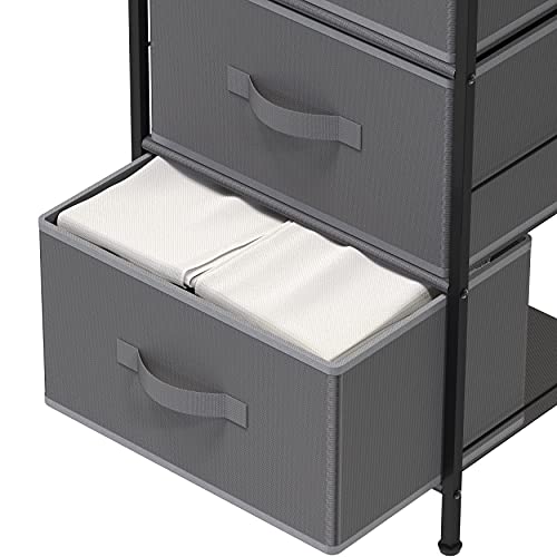 Simple Houseware 3 Drawer Nightstand Dresser with Wood Top, Dark Grey - color: Dark Grey, size: 3 Drawers
