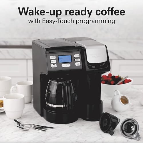 Hamilton Beach FlexBrew Trio 2-Way Coffee Maker, Compatible with K-Cup Pods or Grounds, Combo, Single Serve & Full 12c Pot, Black - Fast Brewing (49902) - color: Black, Fast Brewing, Removable Reservoir