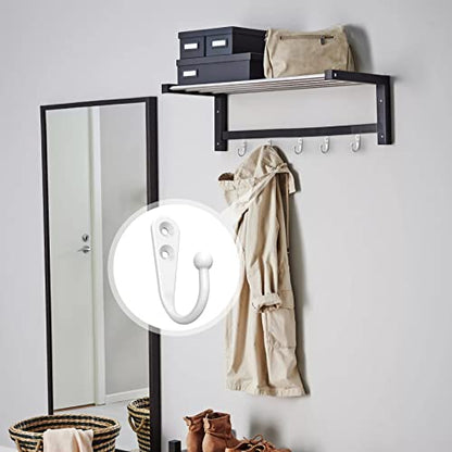 ZAYBOD 25 Pack White Hooks for Hanging - Heavy Duty Zinc Alloy Wall Mounted Hook Bulk for Coats, Towels - Matte White Single Coat Hook, Multi-Room Modern Closet Hardware Value Set - color: 25PCS + White Hook