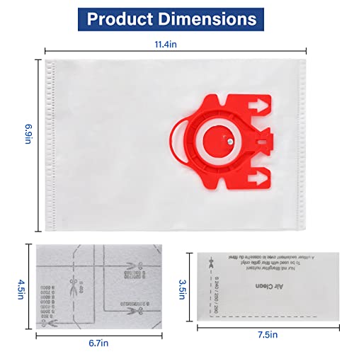 14 Packs 3D Airclean Bags Replacement for Miele FJM Vacuum Cleaner Bags,Compact C1, Compact C2, Complete C1, S241, S290, S300i, S500, S700, S4, S6 Series, Replaces Part 10123220 - size: 14 pack