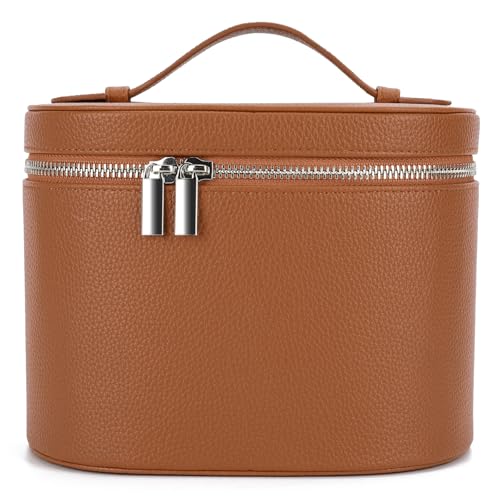 YFGBCX Makeup Bag Vanity Case with Removable Divider Travel Toiletry Bag Portable Cosmetic Bag Makeup Organizer Case - color: Brown