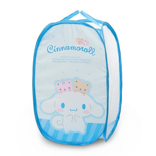 Cute Mesh Popup Laundry Hamper with Carry Handles, Large Capacity Foldable Lightweight Dirty Clothes Basket for Girls Room, Dorm | Travel & Camping - color: Blue-1-2