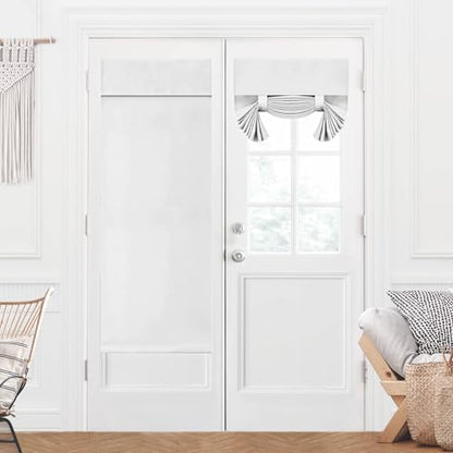 Deconovo Blackout Door Curtain Thermal Insulated Privacy Panel for Front Door & Small Windows, Light Blocking, 1 Panel, 26"x69", White