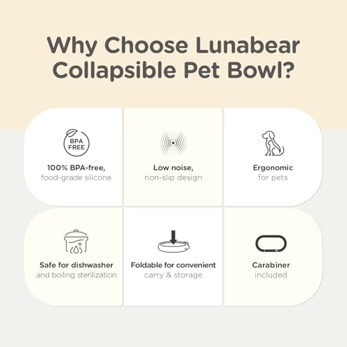 Silicone Collapsible Dog Bowl for Travel,Premium Food-Grade Silicone, Portable Water Bowl for Dogs Cats, Foldable Food Water Bowl, Walking, Carabiner, BPA Free, Dishwasher Safe (Brown) - color: Brown