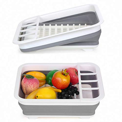 Collapsible Dish Drying Rack Portable Dish Drainer Dinnerware Organizer for Kitchen RV Campers Storage