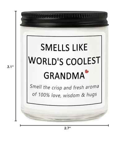 Grandma Gifts, Mothers Day Gift for Grandma from Grandchildren Granddaughter Grandkids, Smells Like World's Coolest Grandma Lavender Candles - style: Grandma