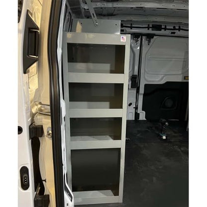 True Racks Van Shelving Storage Tower 40"" H x 13"" W x 9-1/4""D to fit Full Size Standard Roof Vans - GMC Savana, Chevy Express, Ford Econoline & Ford Transit Low Roof, Grey