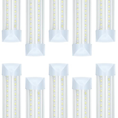 10 Pack 8FT LED Shop Lights Work Garage Light, T8 100W 19200LM 6000K Daylight, Linkable Plug & Play Energy-Saving Commercial Bay Lighting Warehouse Basement (V2) - size: V2-8FT-10PCS