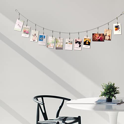 TFu Wall Hanging Photo Display, DIY Picture Photo Frame String with 12 Clips for Hanging Photos Notes and Artworks (Adjustable Alligatory Clip) - size: Adjustable Alligatory Clip