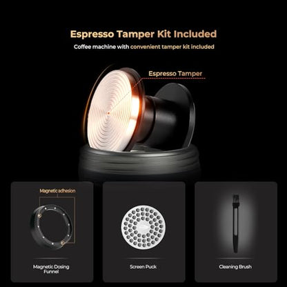IKAPE Newly KAPO K2 Pro Portable Espresso Machine with Bl uetooth APP Connect & 58mm Bottomless Basket, Electric Coffee Maker 20 Bar Pressure, for Home, Travel, Camping - size: 58.35mm