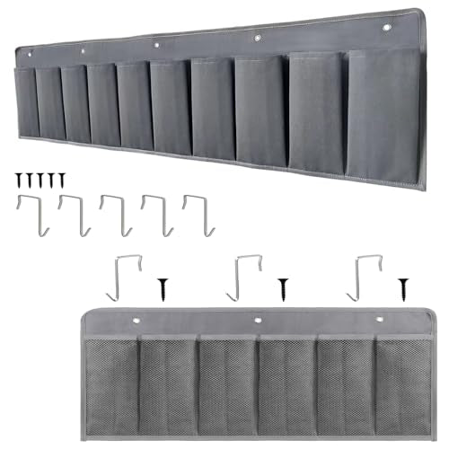 RVZONE RV Shoe Pockets 10 Pockets & 6 Pockets Heavy Hanging Bedside Storage Organizer with Sturdy Hooks Storage Pockets Hangs on bed for Shoes Toys and Tool Accessories