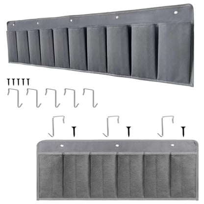 RVZONE RV Shoe Pockets 10 Pockets & 6 Pockets Heavy Hanging Bedside Storage Organizer with Sturdy Hooks Storage Pockets Hangs on bed for Shoes Toys and Tool Accessories