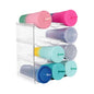 Stackable Water Bottle Organizer for Cabinet, Plastic Bottle Holder Designed for Starbucks Studded Tumblers up to 40oz, Plastic Cup Holder&Wine Rack for Pantry,Cupboard- 4 Layers Hold 12 Bottles - size: 4 layers