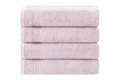 Ozdilek 4-Piece Bath Towels, 27x54, 100% Turkish Cotton, Luxury Quick Dry, Extra Large, Fade-Resistant, Eco-Friendly, Spa Towel, Comfortable (Mauve Pink) - color: Mauve Pink