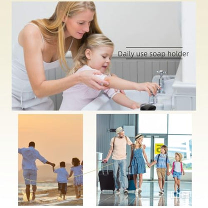 Travel Soap Holder Bar Soap Dish Shower Soap Saver Case Container Box for Bathroom Camping Gym Vonpri (Matt Black 3pack)