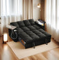 oaaktu ﻿ 65''Convertible Sleeper Sofa Bed,3-in-1 Pull Out Couch Bed with 360 Degree rotatable Side Table and USB Ports for Living Room,RV (07Black) - color: 07black