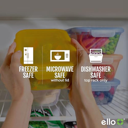Ello Snap & Nest 10-Piece 4.5 Cup Plastic Meal Prep Set, Reusable Food Containers for Healthy Eating, Freezer, Dishwasher Safe, Berry Fields - color: Berry Fields, size: Meal Prep