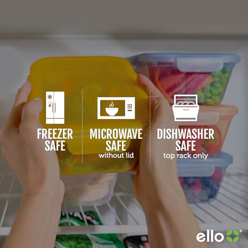 Ello Snap & Nest 10-Piece 4.5 Cup Plastic Meal Prep Set, Reusable Food Containers for Healthy Eating, Freezer, Dishwasher Safe, Desert Festival - color: Desert Festival, size: Meal Prep