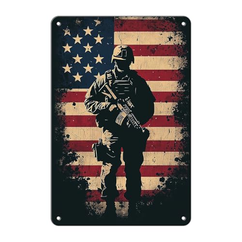 Patriotic Metal Tin Sign Funny American Flag Vintage Wall Art Rustic Decor for Man Cave Garage Bar Party Outdoor Patriotic Man Sign 12 * 8in - color: Vintage Metal Sign 05, size: 20X30cm(12*8in)