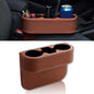 Car Cup Holder, PU Leather Auto Front Seat Organizer, Multifunctional Cup Drink Holders, Gap Filler Storage Box Coin Bucket Console Side Pocket Cell Mobile Phone Holder (Brown) - color: Brown