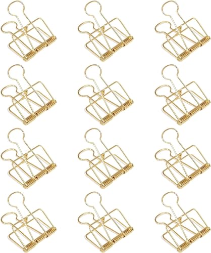 4Pcs Gold Hollow Out Long Tail Wire Binder Clips Paper Binder Clip Large Binder and Paper Clips Small in Size and Light in Weight,Clips, Clamps,Office Products Tape, Adhesives and Fasteners 51mm