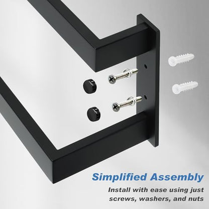 Alise Double Towel Bar, 16" Towel Racks for Bathroom Wall Mounted, SUS304 Stainless Steel Bathroom Towel Holder, Modern Quick Drying Towel Hanger, Matte Black - color: Matte Black, size: 16-inch