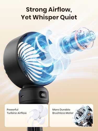 Warmco Portable Stroller Fan, 4000mAh Rechargeable Clip On Fan with Flexible Tripod (Up to 15H), 4 Speeds, LED Display, Detachable Grille, Quiet Operation, for Car Seat, Crib & Treadmill - color: Black