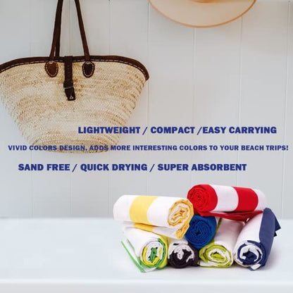 Your Choice Microfiber Beach Towel, Sand-Free Quick Dry Travel Towel, Oversized Compact Lightweight Recycled Towel for Pool Camping(67"x35"/60"x30") - color: F-set (9), size: Extra Large(67x35")