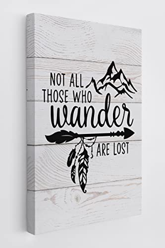 BXFAHZJ Not All Those Who Wander Are Lost Wall Art Canvas Farmhouse Adventure Theme 11x14 Inch Prints Decor For Home Bedroom Living Room RV, Gift For Adventure Lover Rustic Family - color: Not All Those Who Wander Are Lost