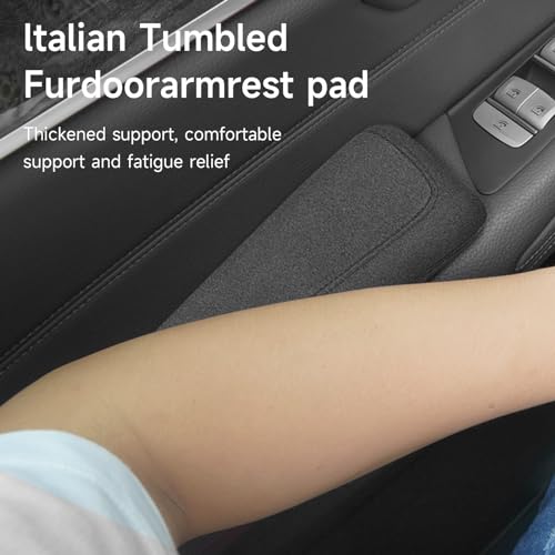 Alcantane Elbow Rest: Memory Foam Support for Car Legs and Knee, Anti-Fatigue - color: black left hand pad