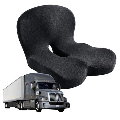 Memory Foam Seat Cushion for Truck Drivers, Office Chairs, Car Seats Ergonomic Chair Cushion, Sciatica & Tailbone Relief Ergonomic Pressure Relief Pad for Long Sitting (Black)