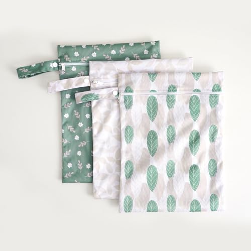 Happy Flute 3 Set Wet Bag Storage Bag Zipper Waterproof Washable | Travel Bags, Beach, Pool, Gym Bag for Cloth Diaper, Swimsuits & Wet Clothes for Baby,11.8x15.7inch - color: YMX002-S13