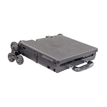 dbest products Quik Cart Elite Stair Climber Wheeled Rolling Crate Teacher Utility With seat Heavy Duty Collapsible Basket With Handle, Black - color: Black, style: Elite Stair Climber