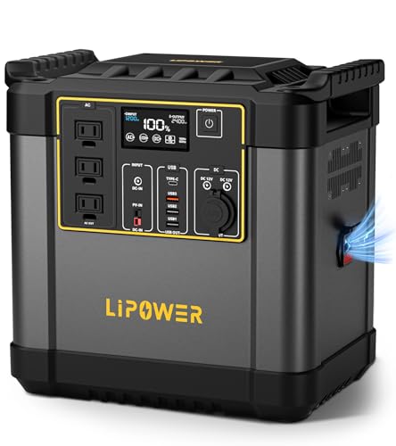 Lipower 2400W Portable Power Station, 2150Wh Solar Generator with LiFePO4 Battery, 1.5H Fast Charge, UPS Backup Power Supply for RV, Home Use, Camping, Off-Grid Outdoor, Emergency (4000W Peak) - size: 2150Wh