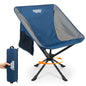 360° Rotation Swivel Camping Chair- Holds 330lb, Small Portable Folding Chair, Ultralight 4lb Compact Backpack Chair with Carry Bag & Side Pocket for Camping, Hiking, Beach, Fishing, Hunting