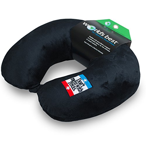Wolf Essentials Adult Cozy Soft Microfiber Neck Pillow for Travel – Compact, Machine Washable - Perfect for Airplane, Car, or Home Use - Filled and Finished in The USA – Don't Mess with Texas Black - color: Dmwt-black, size: Adult (Pack of 1)