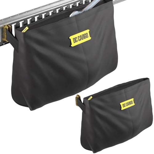 DC Cargo Mall E-Track Storage Bag for Trailers - Heavy-Duty 14 in x 24 in Canvas Zippered E-Track Bag - Weight Capacity 50 lb. - E-Track Accessories - 2 pack - size: 2-pack
