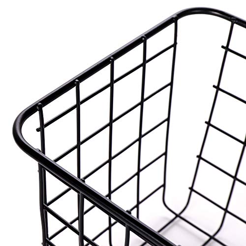 4 Pack Wire Storage Baskets Household Metal Wall-Mounted Containers Organizer Bins for Kitchen Bathroom Freezer Pantry Closet Laundry Room Cabinets Garage Shelf, 2 Large 2 Medium