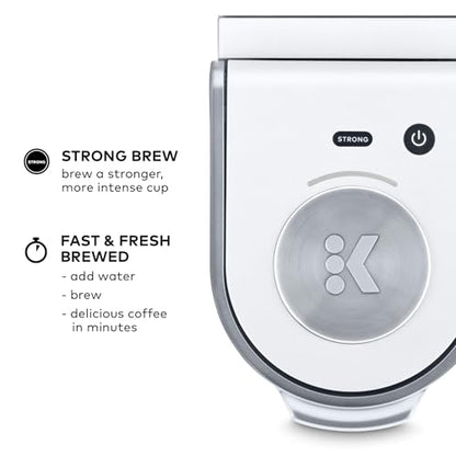 Keurig K-Mini Plus Single Serve K-Cup Pod Coffee Maker, with 6 to 12oz Brew Size, Stores up to 9 K-Cup Pods, Travel Mug Friendly, Matte White - color: White