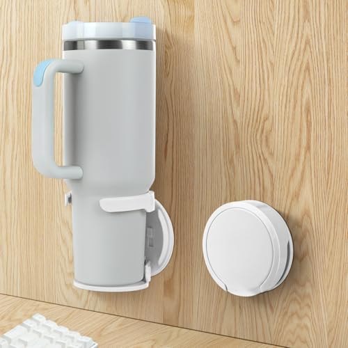Water Bottle Holder Compatible with Stanley, Hydroflask, Sinple Midern, Stable and Durablee Wall Cup Holder, Space Saving Water Bottle Organizer Storage for Drinks and Coffee (White, 2) - color: White, size: 2