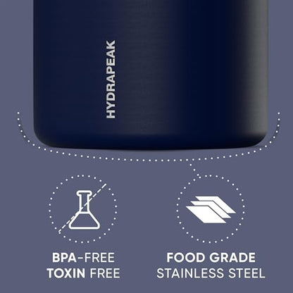 Hydrapeak 18oz Stainless Steel Vacuum Insulated Food Jar Kids for Hot and Cold Food, Wide Mouth Leak-Proof Soup Adults, 10 Hours 16 (Navy) (HP-Foodie18) - color: Navy, size: 18 Ounces