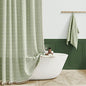BTTN Extra Long Shower Curtain - 72x90 Inch Long Boho Tassel Linen Fabric Shower Curtain Set with 12 Plastic Hooks, Modern Farmhouse Elegant Heavy Duty Cloth Shower Curtains for Bathroom - Sage Green - color: A - Sage Green, size: 72"W x 90"L (Pack of 1)