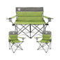 Northroad Outdoor Camping Chair Set of 3,Folding Padded Camp Chair,Collapsible Conversation Set w/1 Sofa,2 Single Chairs for Family Patio,Beach (Green) - color: Green, style: no table