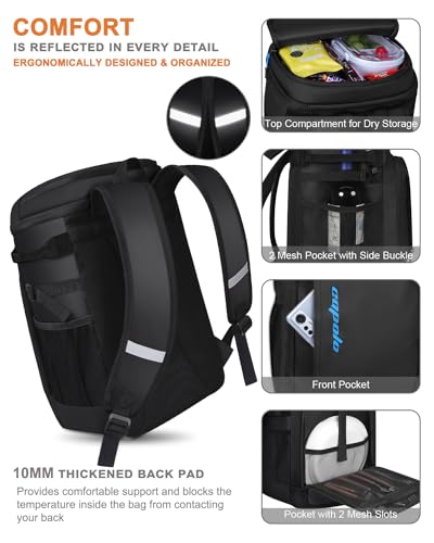 Capolo 36/45 Cans Cooler Backpack Insulated Waterproof for Women Men Lunch Backpack Coolers Leak Proof Soft Cooler Bags - color: Deep Black Leather, size: 45 Cans