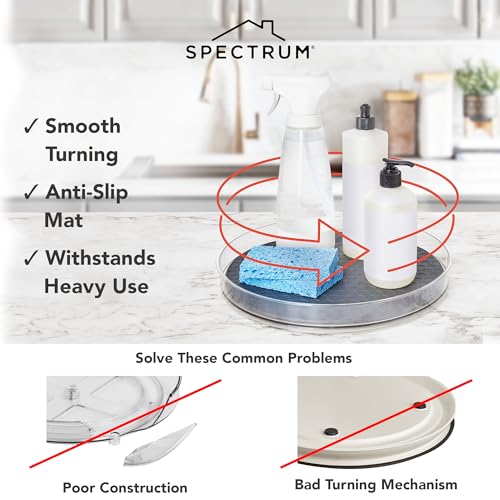 Spectrum Medium Lazy Susan Organizers 9.5 in Pack of 2 for Cabinet Pantry Table Rotating Kitchen Storage Spice Rack Fridge Organization, Charcoal Gray Spinning Turntable for Sauces Jams Condiments - size: Medium