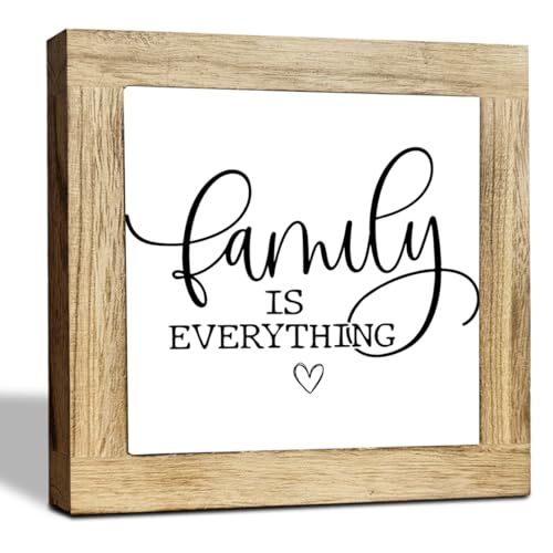 JXZOLQ Family Sign Decor, Family Is Everything Sign, Blessing Wood ornament Rustic Farmhouse Wall Decor, Box Wood Plaques Desk Decoration, Funny Home Decoration, Housewarming Gift - color: Decorate 10