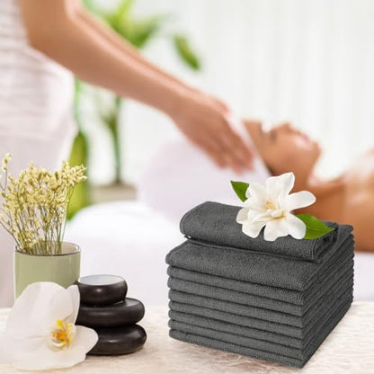 UNIMADE Washcloths Bulk - 100 Pack - Face Towels (12" x 12"), Highly Soft Wash Cloths and Hand Towels, Fast Drying Multi-Purpose Microfiber Cleansing Cloths for Bathroom, Hotel, Spa, and Salon - Grey - color: Grey, size: 100Pack