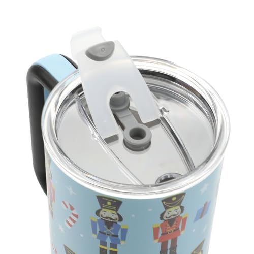 Bioworld Nutcrackers Vacuum Insulated 40 Oz. Stainless Steel Tumbler with Reusable Straw & Leak-Proof Lid Easy Carry Handle for Travel or Home - color: Nutcrackers Blue