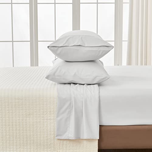 Great Bay Home 3-Piece Twin White Microfiber Sheet Set - Ultra-Soft, Brushed Bedding Sheets & Pillowcases - Wrinkle & Fade Resistant, All-Season Bed Sheets for Bed (Twin, White) - color: 23 - White, size: Twin