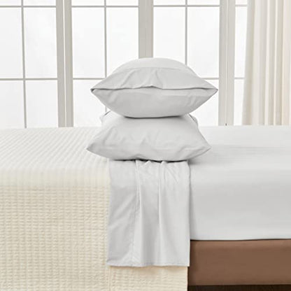 Great Bay Home 3-Piece Twin White Microfiber Sheet Set - Ultra-Soft, Brushed Bedding Sheets & Pillowcases - Wrinkle & Fade Resistant, All-Season Bed Sheets for Bed (Twin, White) - color: 23 - White, size: Twin